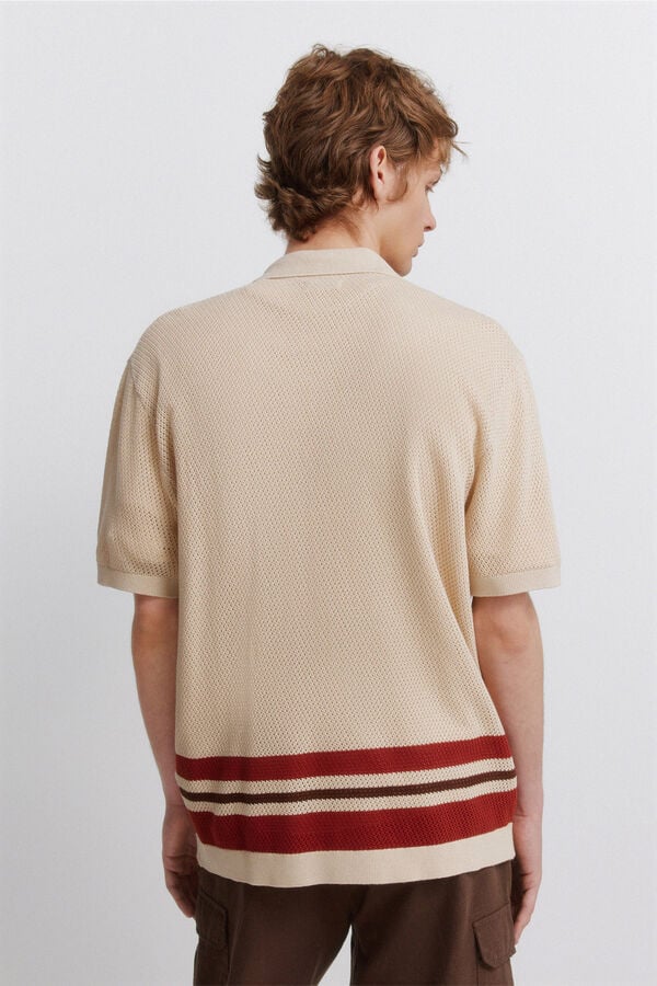 Springfield Striped structure cardigan grey