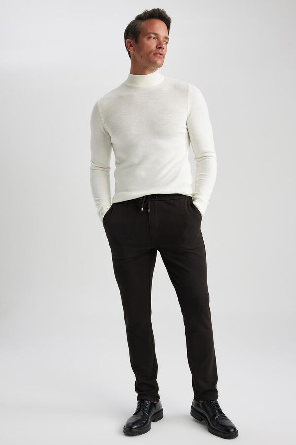 DeFacto Jumper with half high neck beige