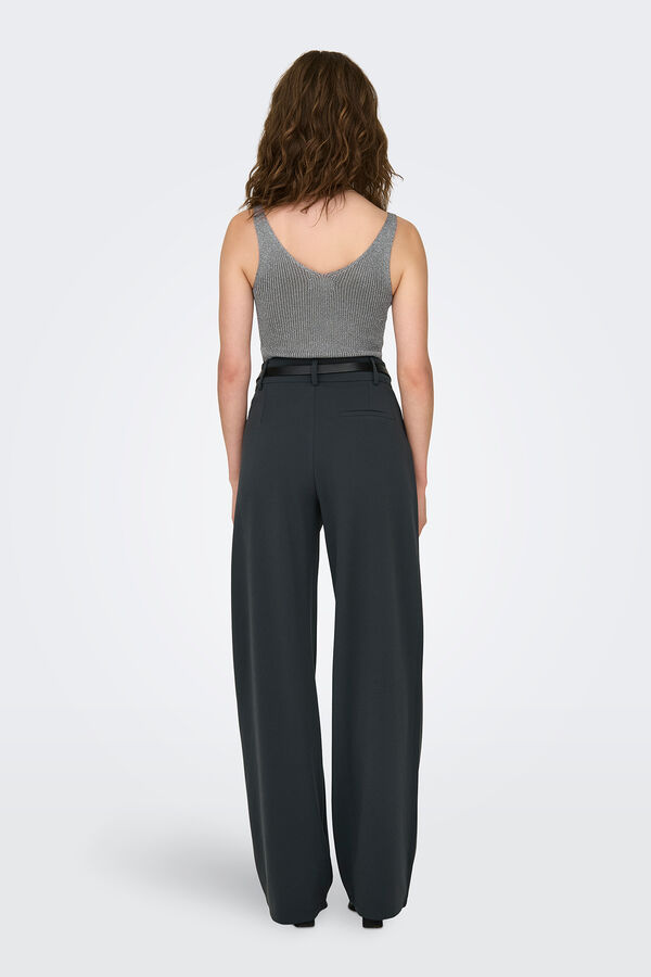 JDY Calças compridas de vestir cinzento