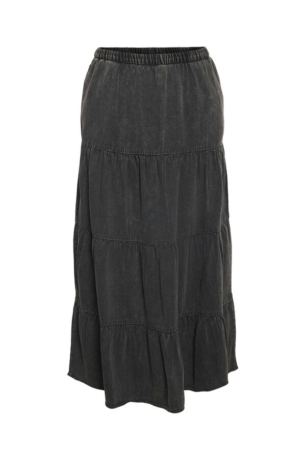 Noisy May Falda midi panelada washed negro