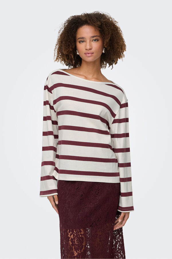 JDY Lang&auml;rmelig T-Shirt Wei&szlig;