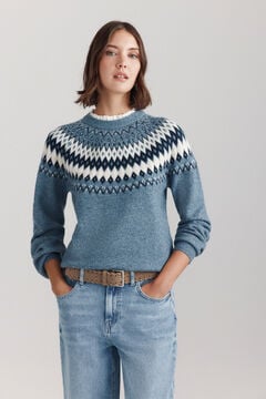 Springfield Jacquard shirt collar jumper