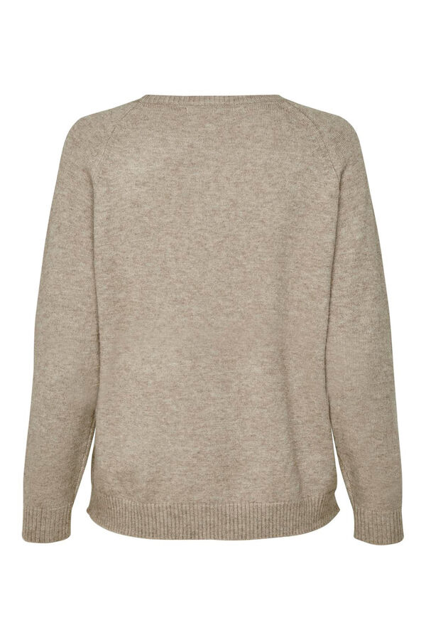 Only Pullover mit langen &Auml;rmeln und Rundhalsausschnitt Beige