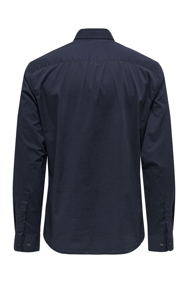 Springfield Long-sleeved Oxford shirt tamno plava