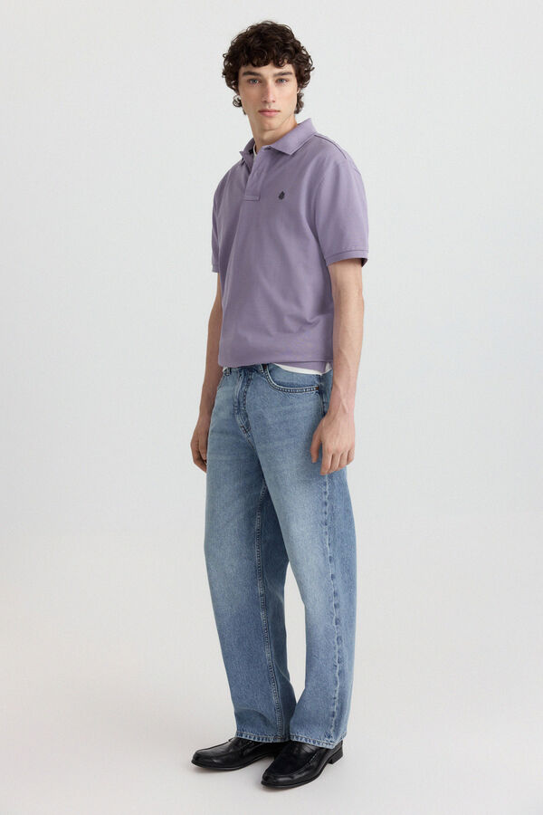 Springfield Piqu&eacute; basic regular fit polo shirt pink