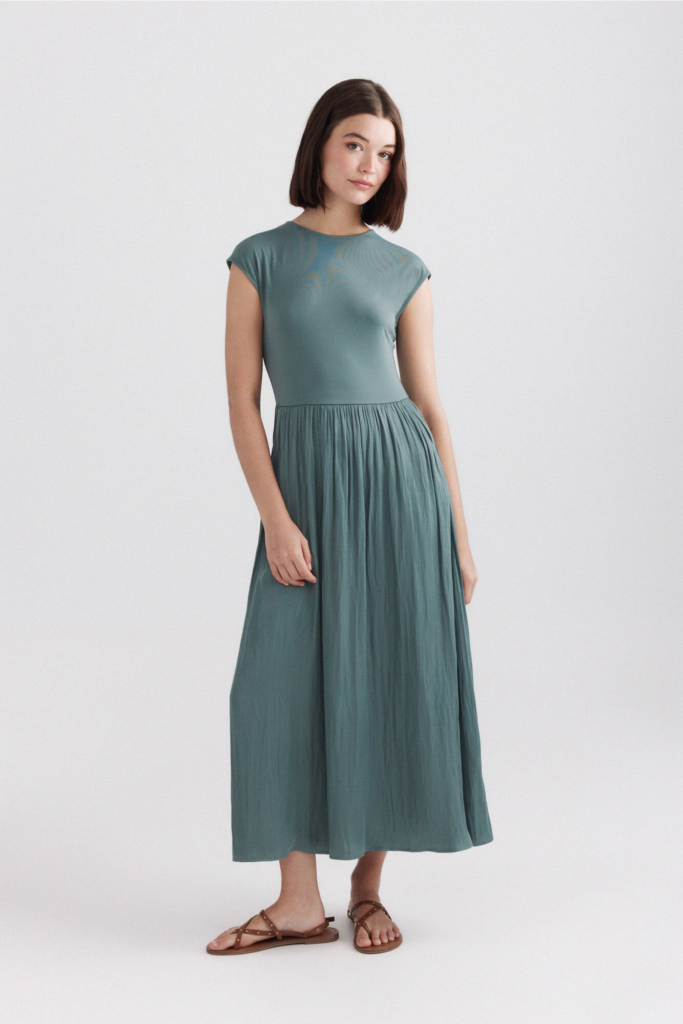 Springfield Bimaterial midi dress