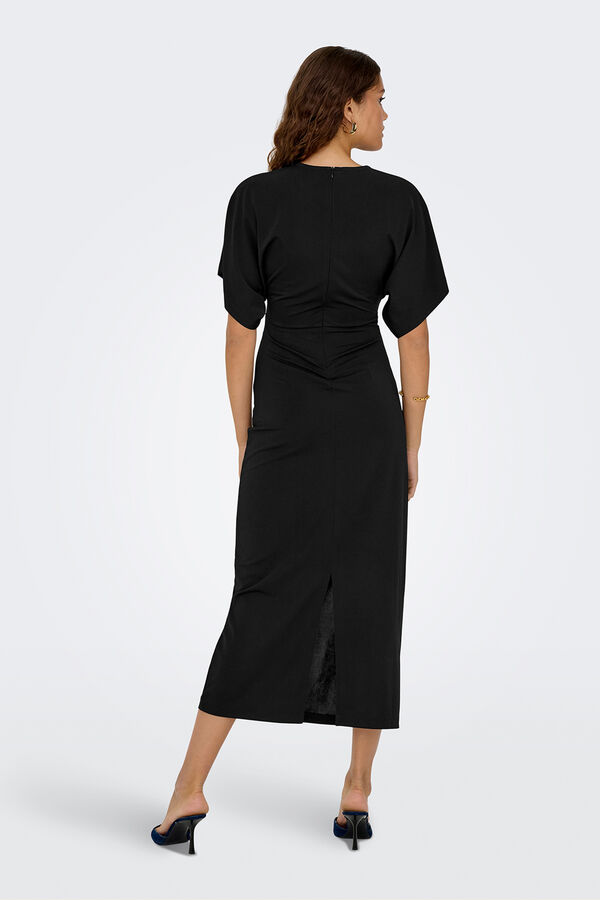 JDY Langes, tailliertes Kleid Schwarz