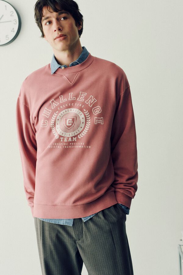 Springfield Sudadera tinte en prenda rosa