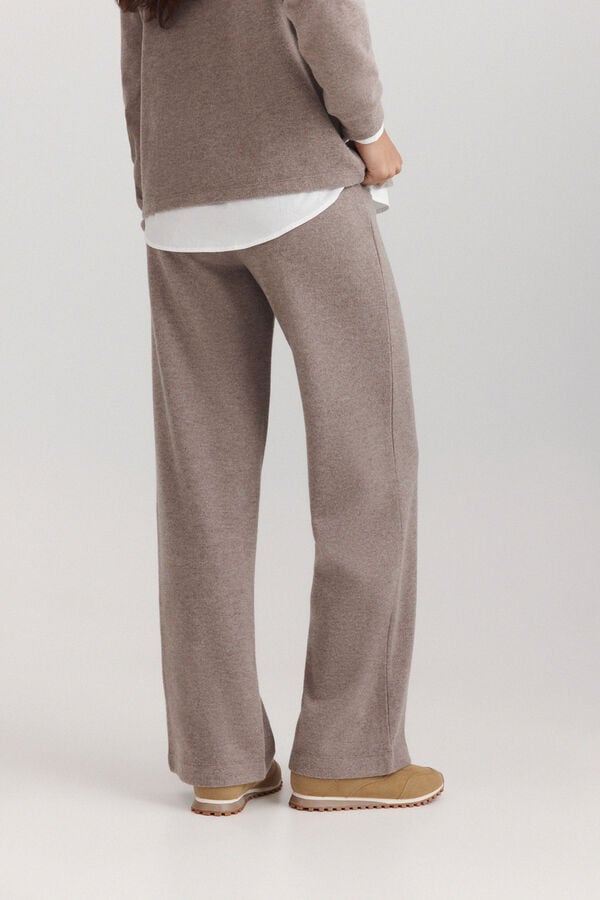 Springfield Soft sole wide leg sports trousers nude