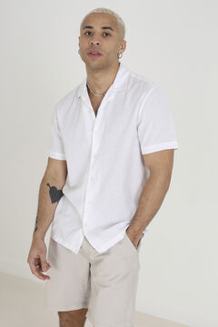 Springfield Button-up short-sleeved shirt white