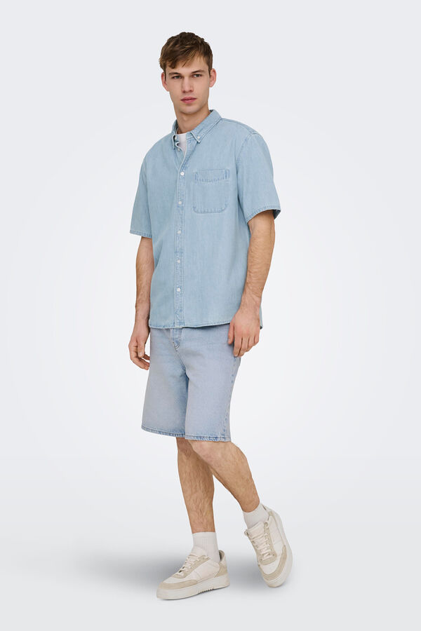 Only & Sons Jeans-Bermudas Blau