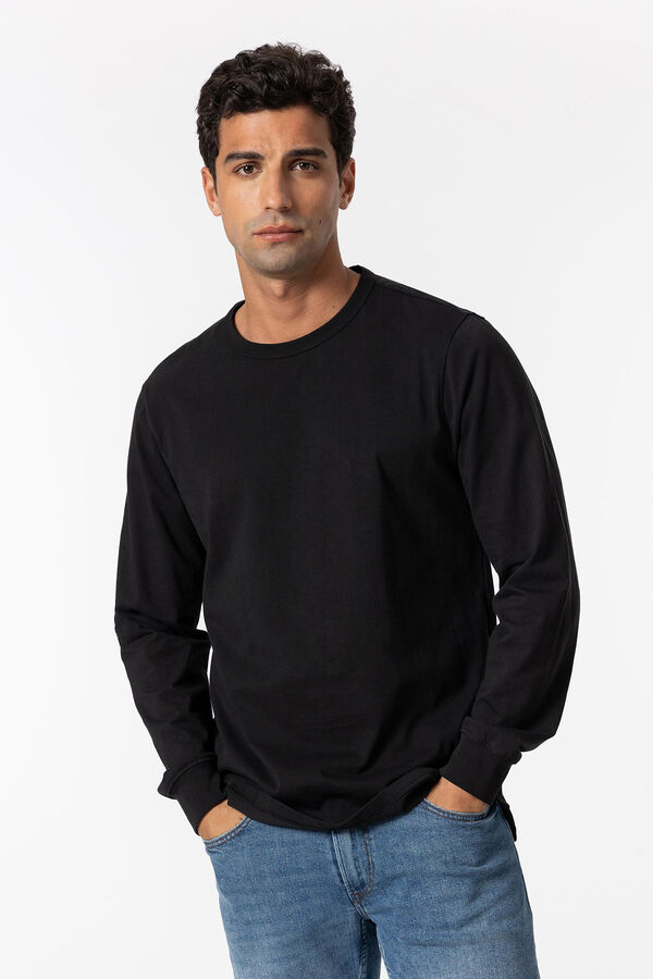 Tiffosi Camiseta B&aacute;sica de Manga Larga negro