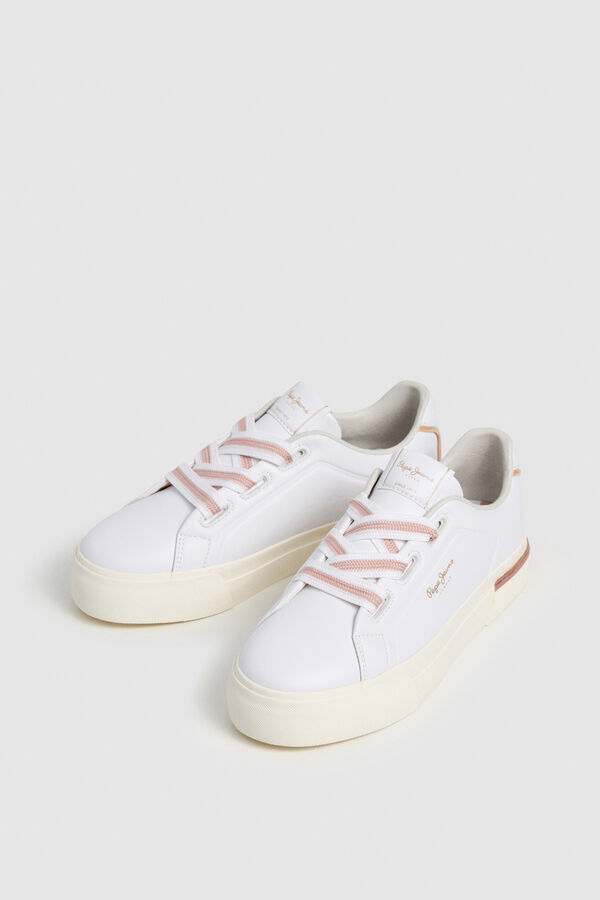 Pepe Jeans Platform trainers with logo blanc