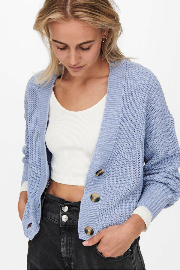 Only C&aacute;rdigan cierre de botones azul