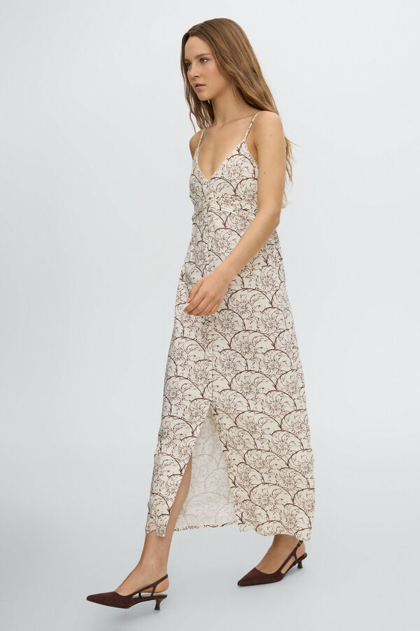 Inside Vestido midi de al&ccedil;as em linho branco