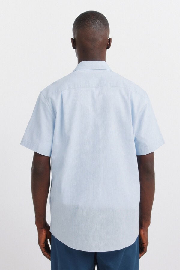 Springfield Linen short sleeve shirt blue