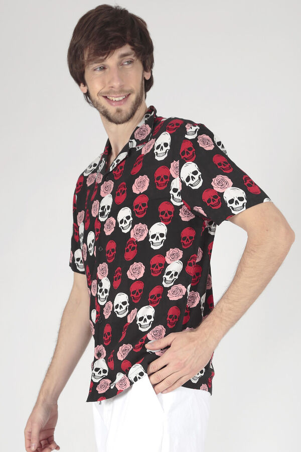 Springfield Printed short-sleeved shirt crvena