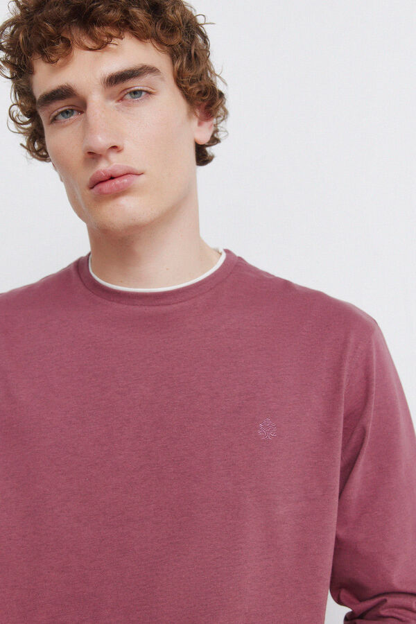 Springfield long sleeve T-shirt with double melange effect red