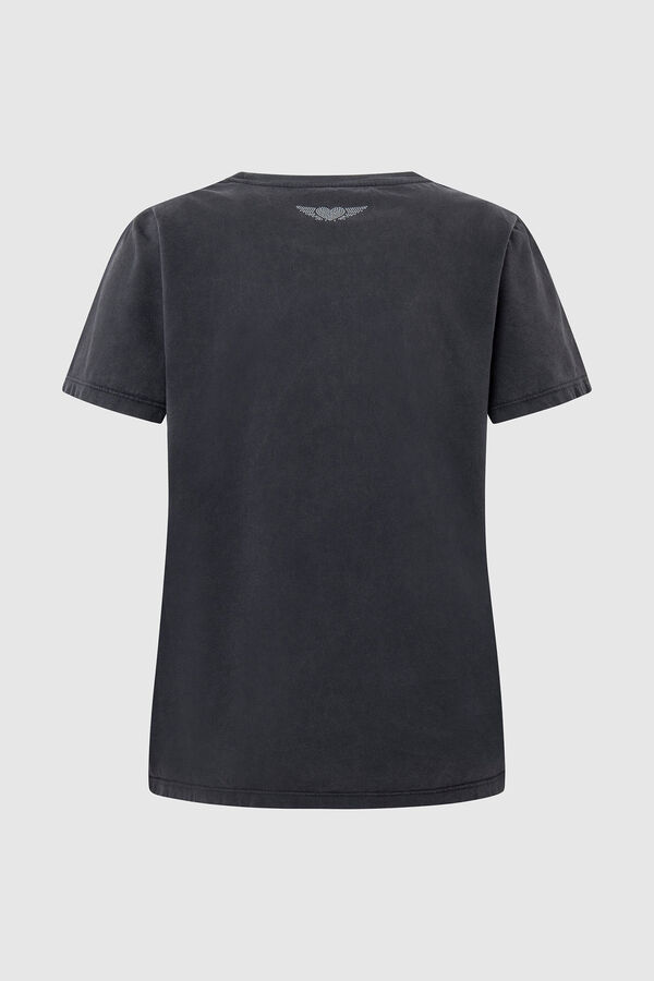 Springfield Cotton T-shirt with diamante logo black