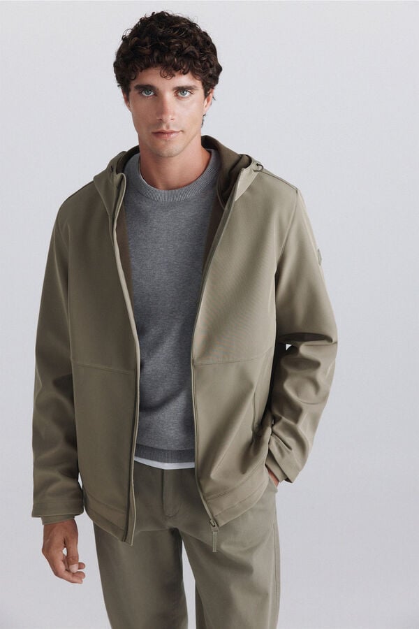 Springfield Parka t&eacute;cnica softshell Caqui escuro