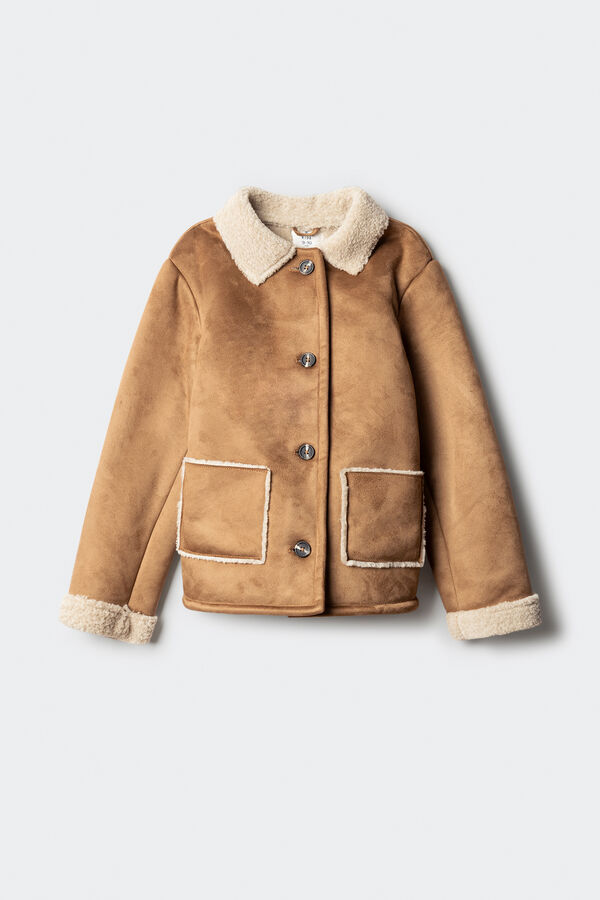 Springfield Kids Casaco dupla face para menina cru