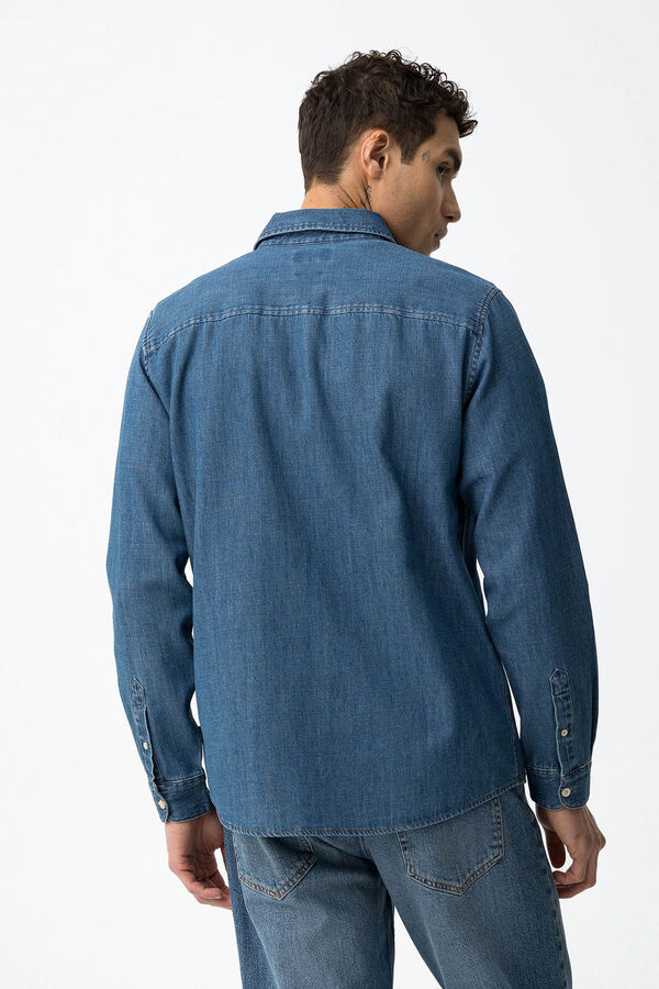 Tiffosi Regular Fit Denim Shirt bleu