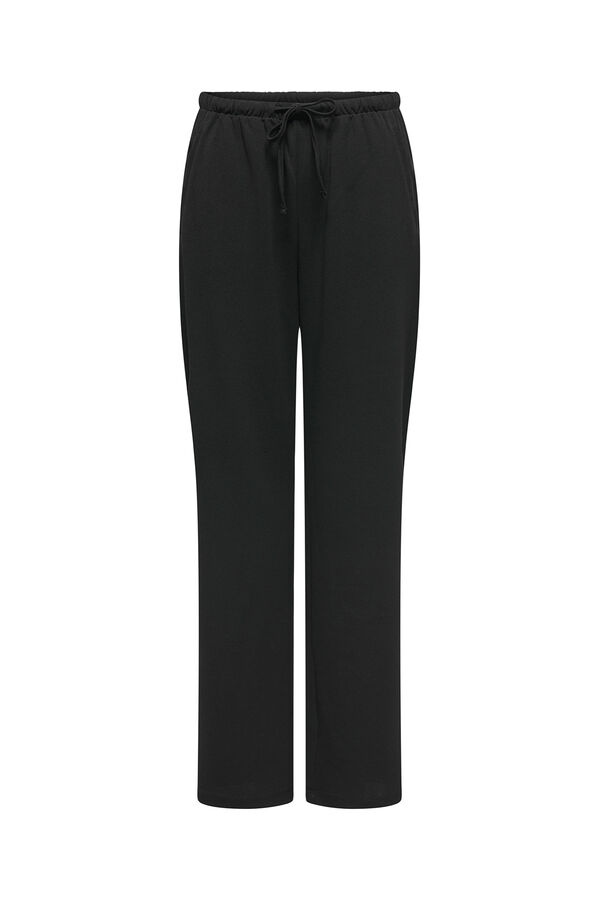 JDY Pantalón recto fluido negro