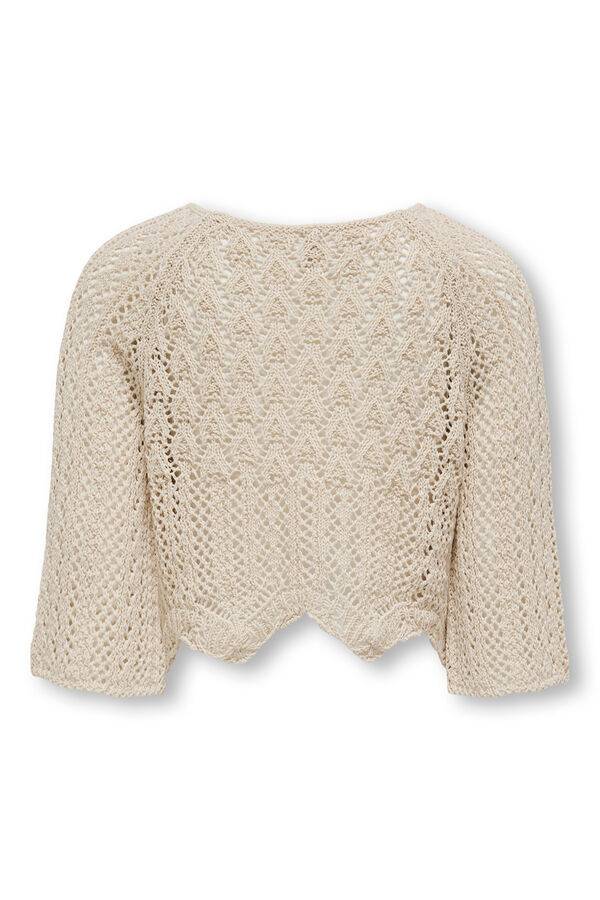 Only Girls Camisola de malha leve cropped bege