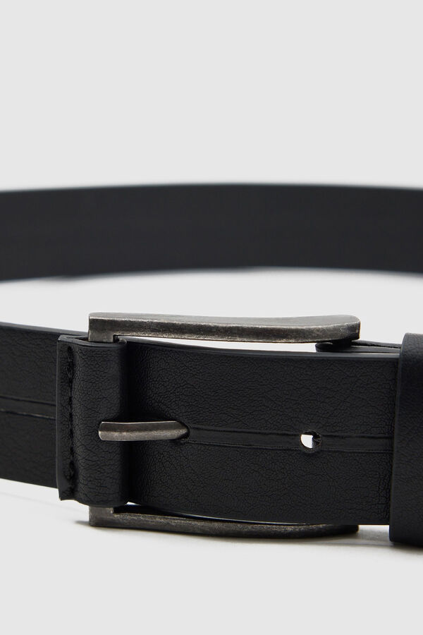 Inside faux leather dress belt black