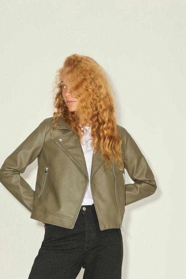 Springfield Faux leather jacket green