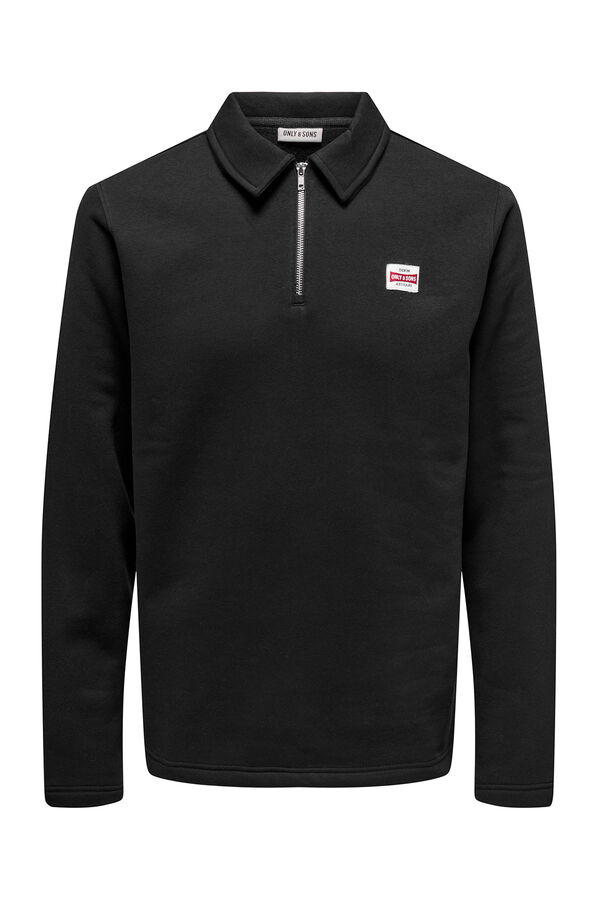 Only & Sons polo shirt sweatshirt noir