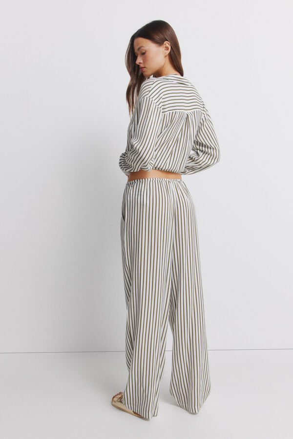 Springfield Striped long sleeve shirt beige