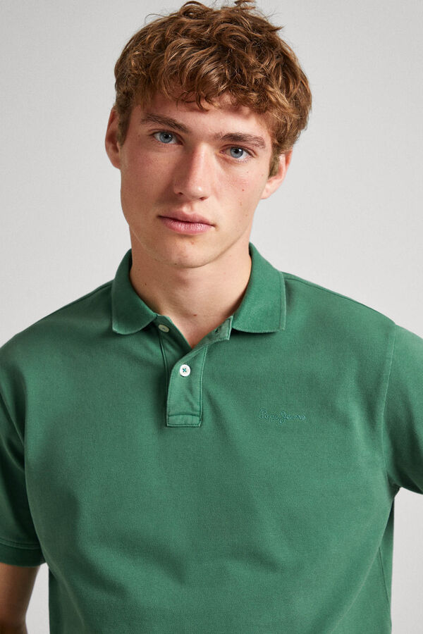 Springfield Piqué polo shirt with embroidered logo green