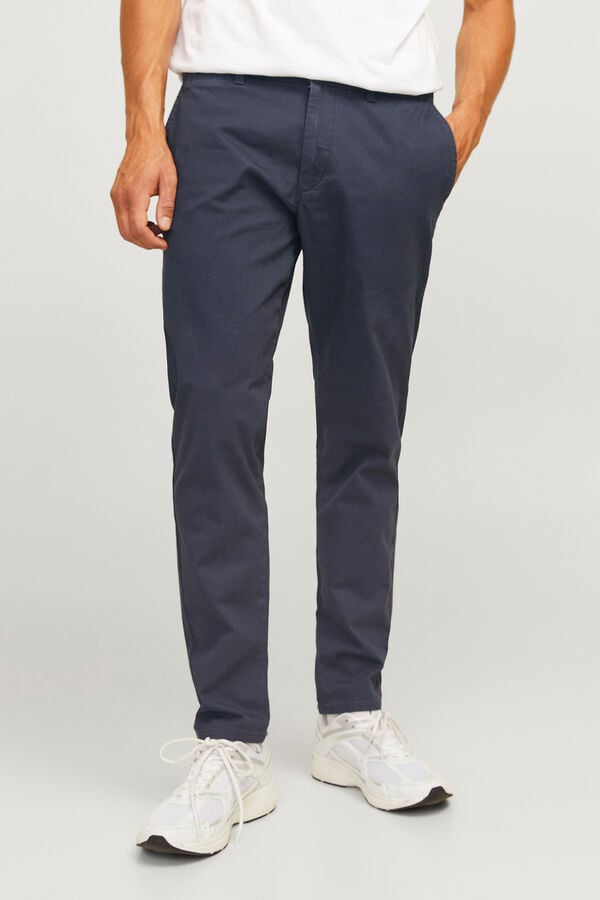 JJ REBEL Slim Fit Chinohose Blau