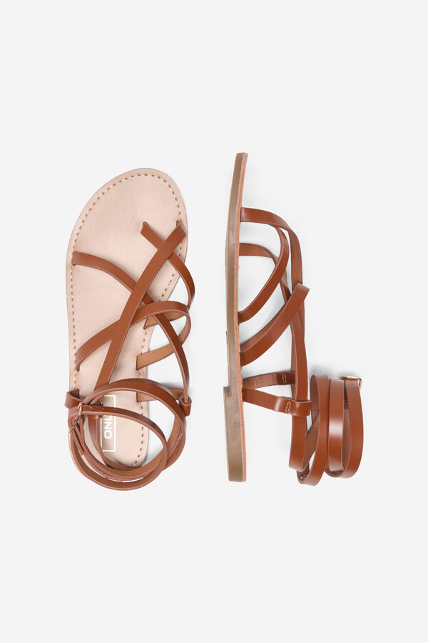 Only Roman flat sandal nude