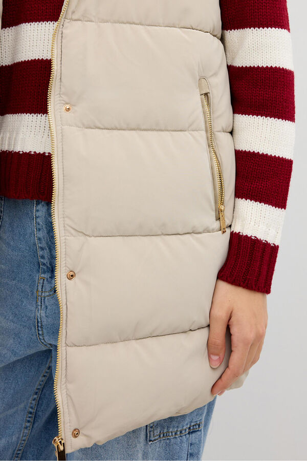 Inside Chaleco Largo Acolchado marr&oacute;n