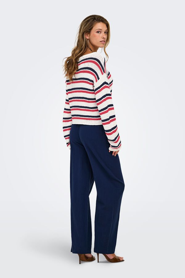 Only Striped jumper brown