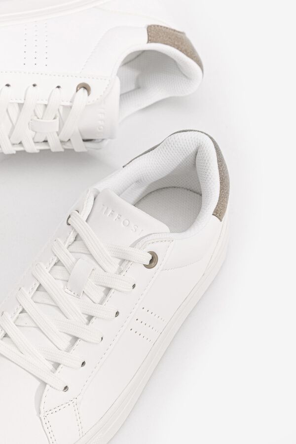 Tiffosi Combined Leather Effect Sports Shoes white