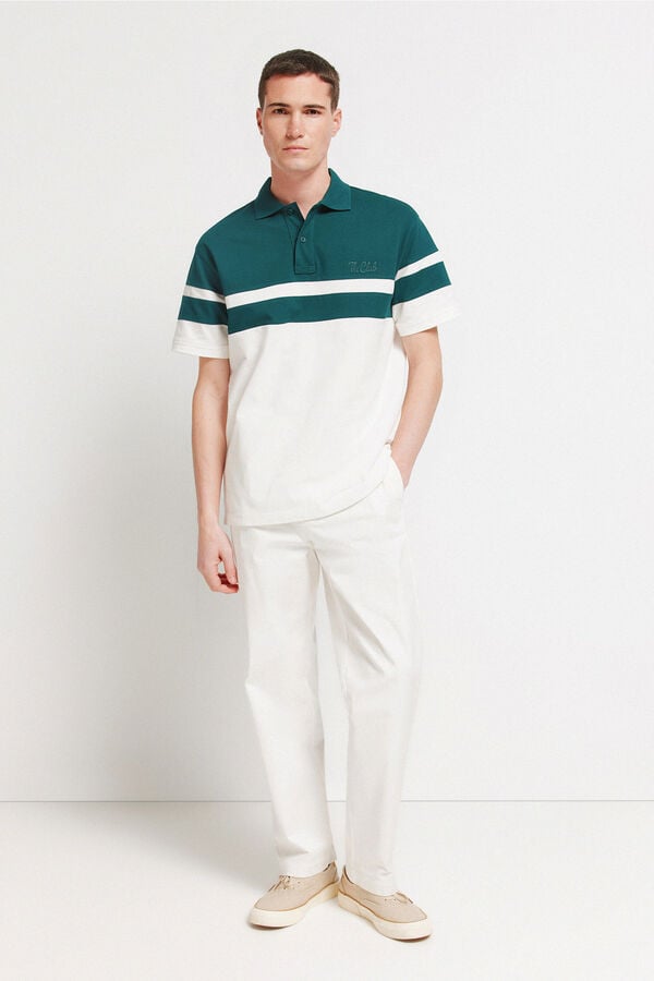 Springfield Piqu&eacute; regular fit polo shirt green