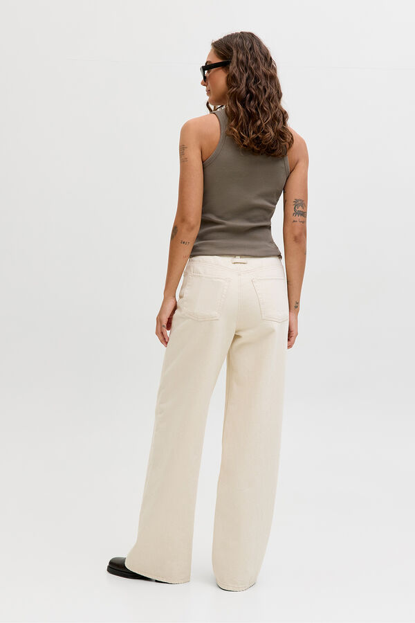 Jack & Jones Top canal&eacute; sin mangas el&aacute;stico gris