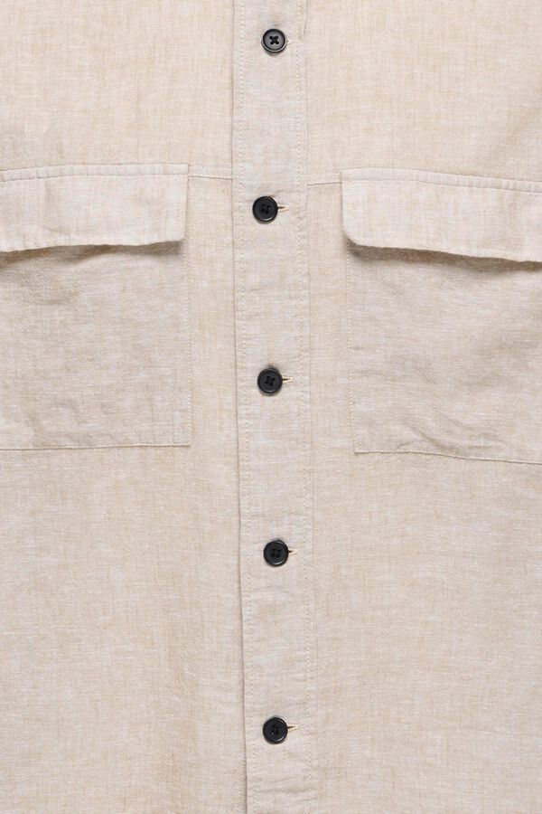 Only & Sons Linen overshirt brown