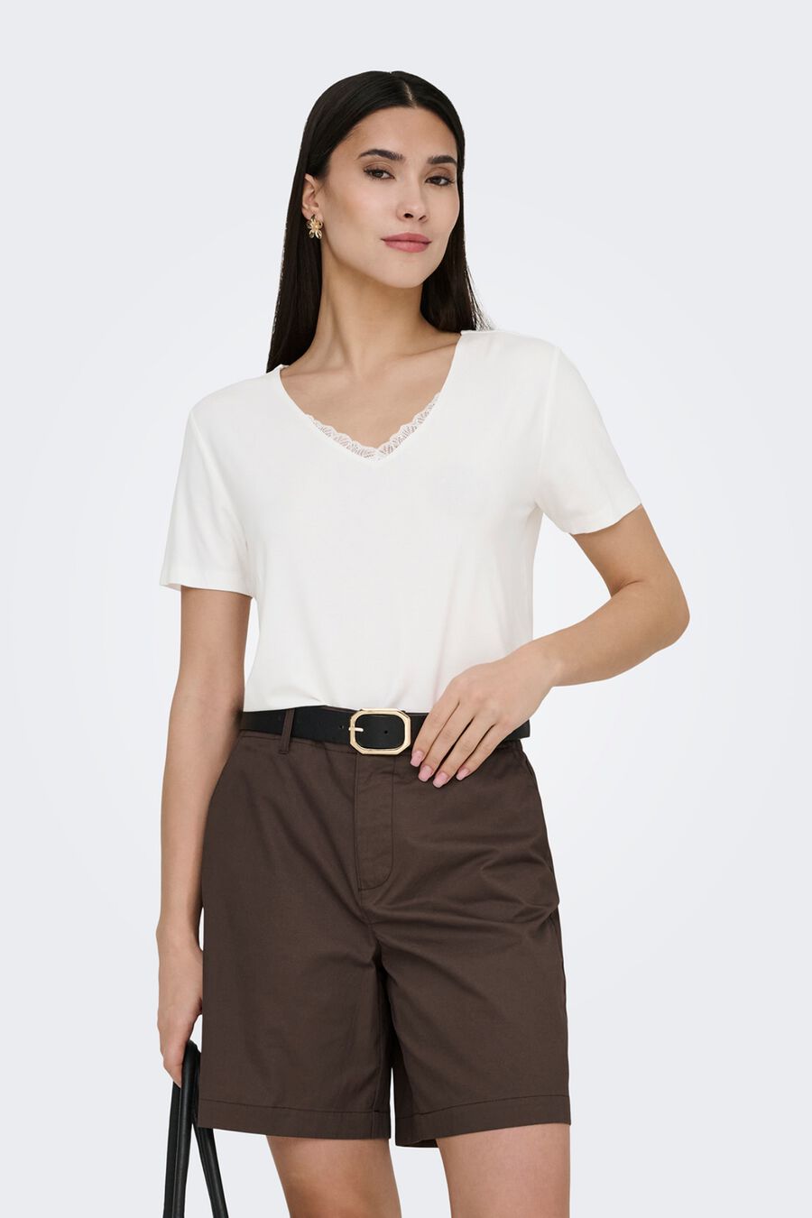 Camiseta encaje manga corta