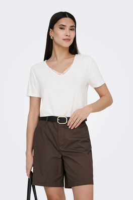 Camiseta encaje manga corta