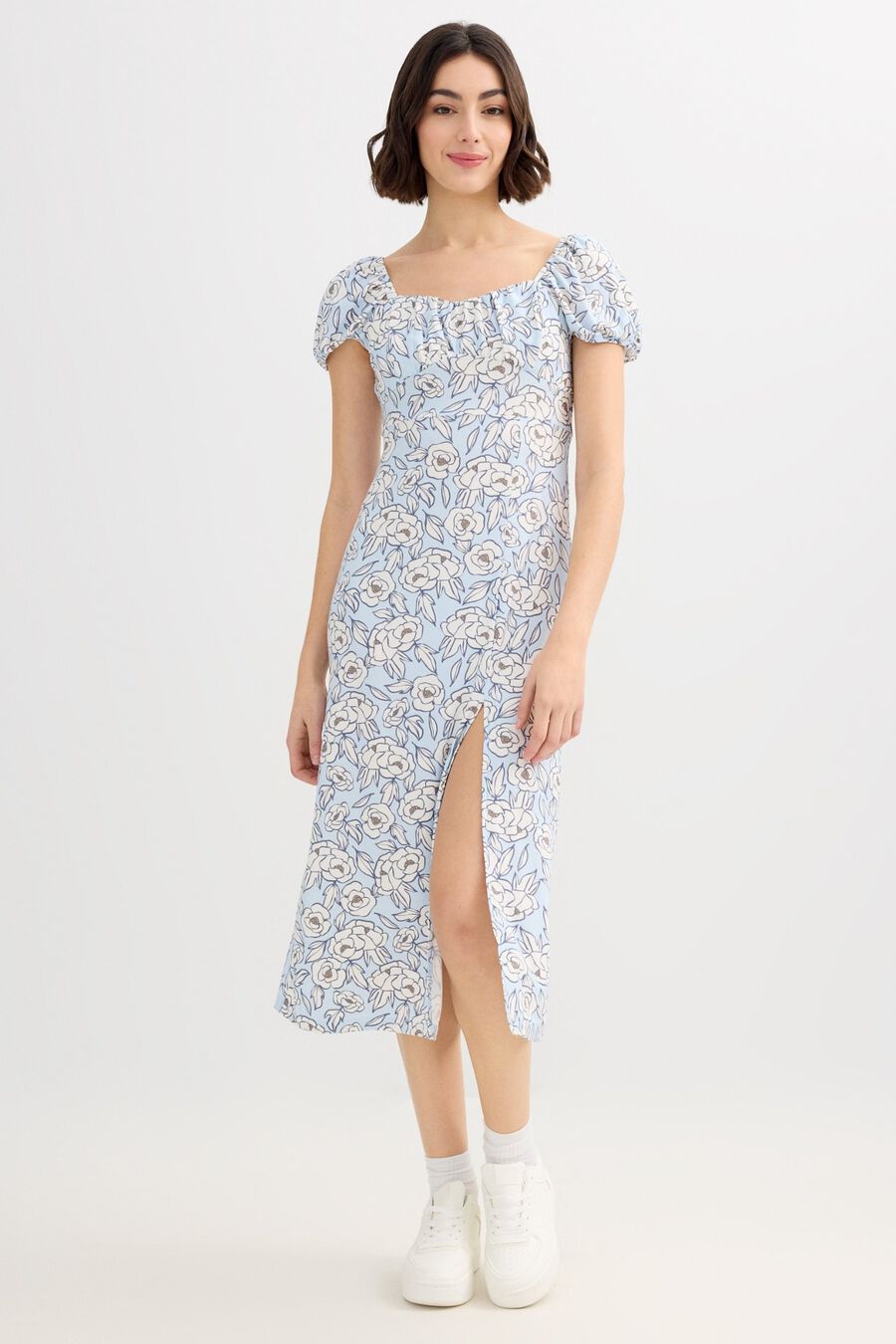 Vestido midi con abertura