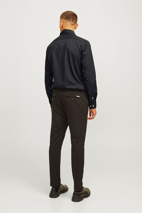 JJ REBEL Slim fit serge formal shirt black