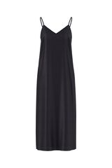 Pieces Satin-finish long strap dress black