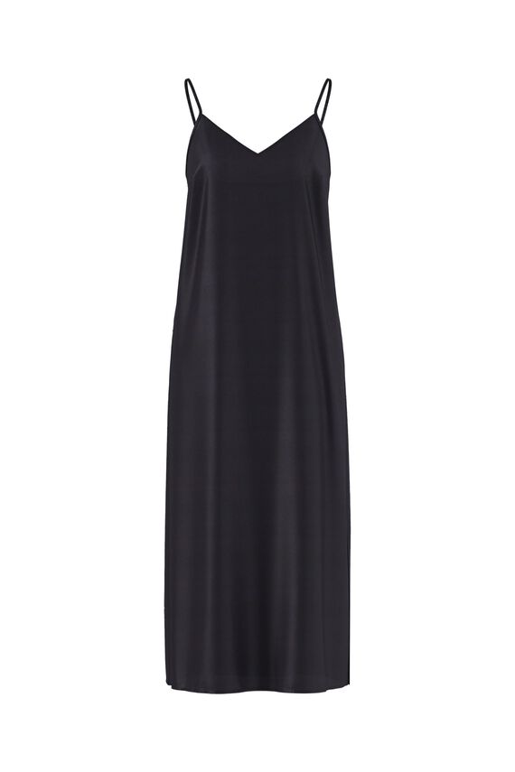 Vestido largo de tirantes satinado