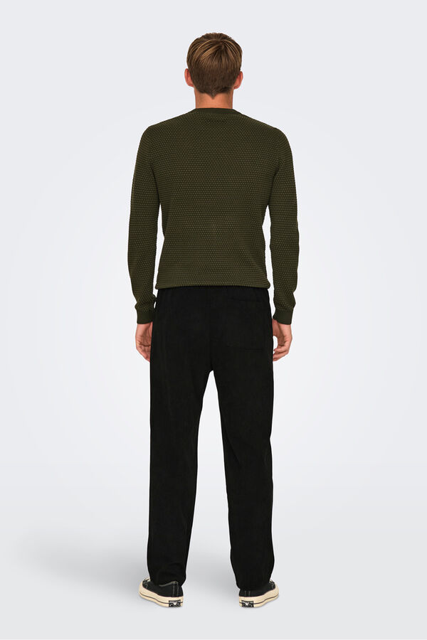 Only & Sons Pantal&oacute;n largo pana negro