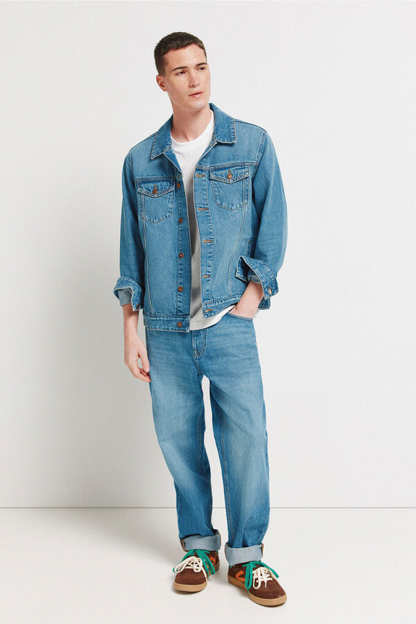 Springfield Medium dark wash denim jacket blue