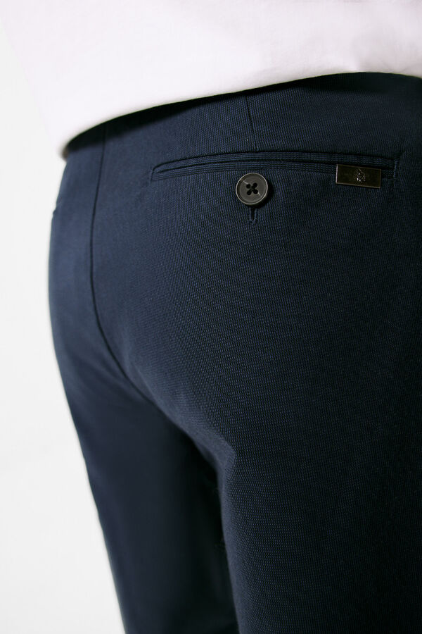 Springfield Textured two-tone winter chinos blue